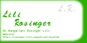 lili rosinger business card